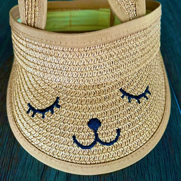 New Toddlers’ Bunny Straw Visor Hat - Picture 3 of 5
